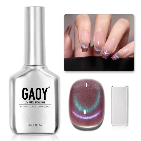 Imagem de Esmalte de unhas GAOY Cat Eye Gel 16mL Glitter Holographic 2029