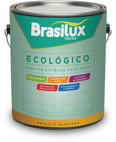 Imagem de Esmalte Ecológico Base D'Água Branco Brilhante 3,6L Brasilux