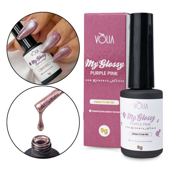 Imagem de Esmalte em Gel Led Uv My Glossy Purple Pink Unhas 9g Vòlia