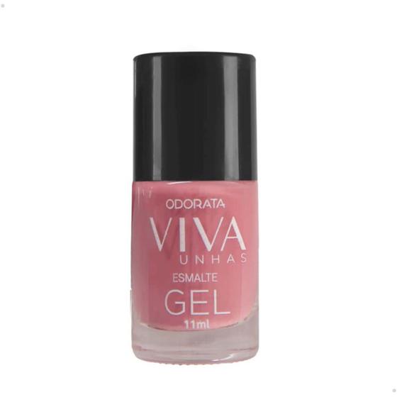 Imagem de Esmalte Em Gel Nude Rosê Rosa Cremoso Não Precisa Cabine Secagem Rápida Hipoalergênico Viva Unhas ODORATA REF 2685