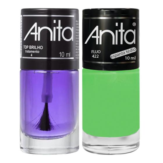 Imagem de Esmalte Fluo Coleção Espanta Tédio + Top Brilho 10ml Anita