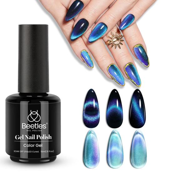 Imagem de Esmalte Gel Besouros Blue Cat Eye 15ml - Com Imã