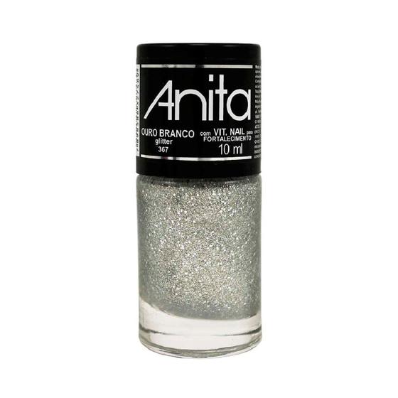 Esmalte Glitter Ouro Branco 10ml - Anita