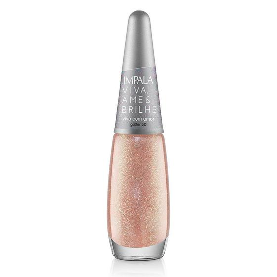 Esmalte Impala Glitter 3D Viva Ame e Brilhe 7,5ml