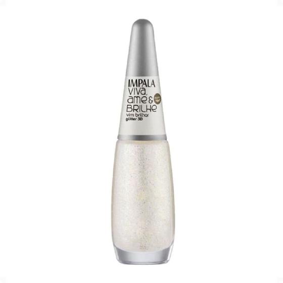 Imagem de Esmalte Impala Viva Ame e Brilhe Glitter 3D Vim Brilhar 7,5ml