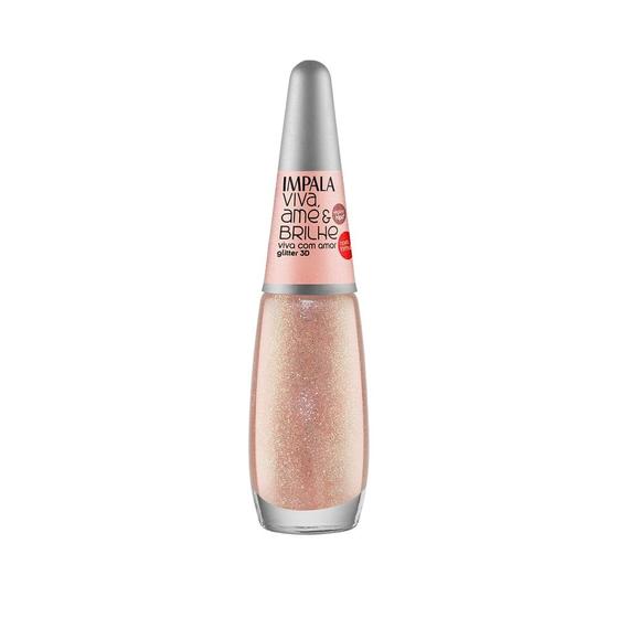 Imagem de Esmalte Impala Viva Ame e Brilhe Glitter 3D Viva Com Amor 7,5ml