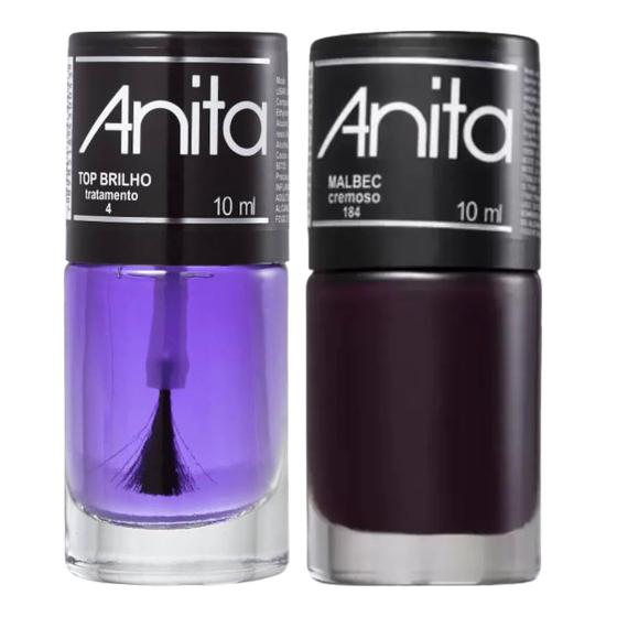 Imagem de Esmalte Malbec + Top Brilho 10ml Anita