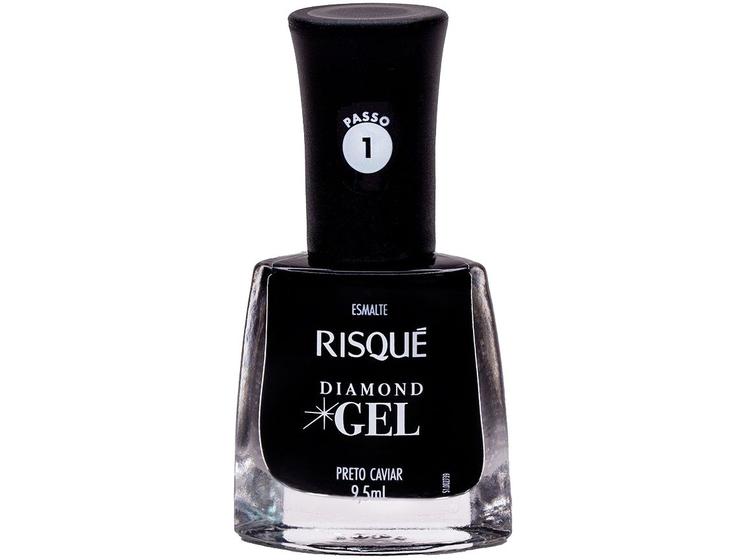 Imagem de Esmalte Risqué Diamond Gel Preto Caviar