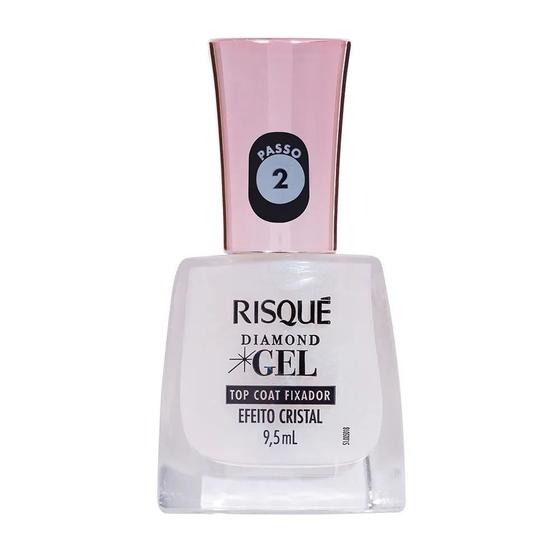 Imagem de Esmalte Risqué Diamond Gel Top Coat Fixador Efeito Cristal 9,5ml