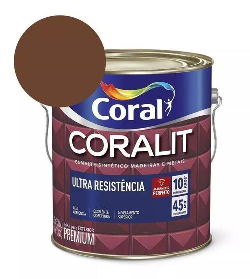Esmalte Sintético Coralit Ultra Resistencia Alto Brilho Tabaco 3.6l Coral Menor preço em Esmalte Sintético Coralit Ultra Resistencia Alto Brilho Tabaco 3.6l Coral