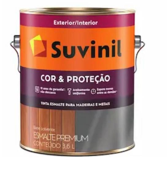 Imagem de Esmalte Sintético Suvinil Ferro Madeira Brilhante 3,6L Preto Fosco