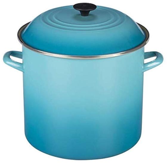 Imagem de Esmalte Stockpot Le Creuset em aço 16L azul caribenho