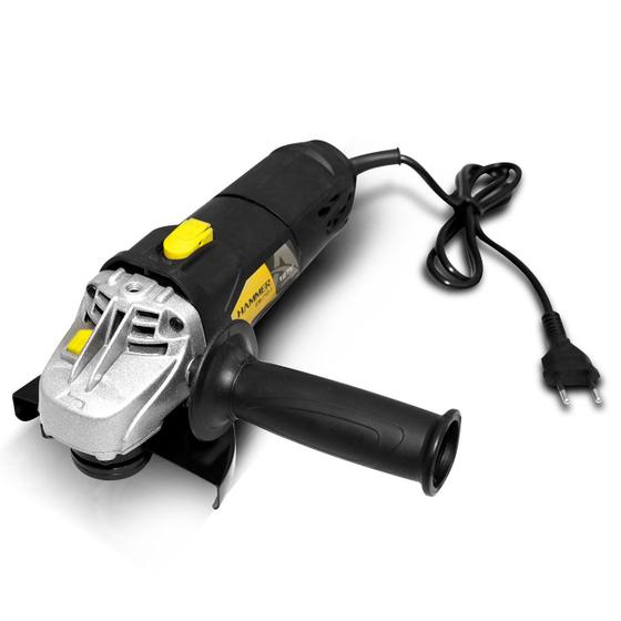 Imagem de Esmerilhadeira Angular 1/2" 115mm 12.000 RPM 710W 127V Empunhadura Preto e Amarelo Hammer EM70114