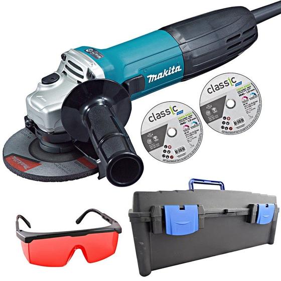 Imagem de Esmerilhadeira Angular 4.1/2" GA4530 720W 220V Makita Com Discos e Maleta