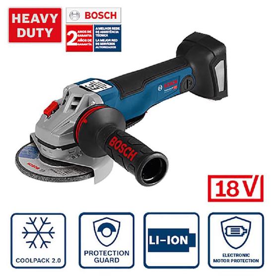 Imagem de Esmerilhadeira angular Bosch GWS 18V-10 PC, 18V SB, em maleta