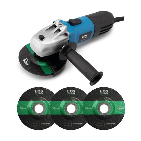 Imagem de Esmerilhadeira Angular Profissional 4.1/2 Pol 850W Max Pro EEM01PRO 220V Com 3 Discos Extras - EOS