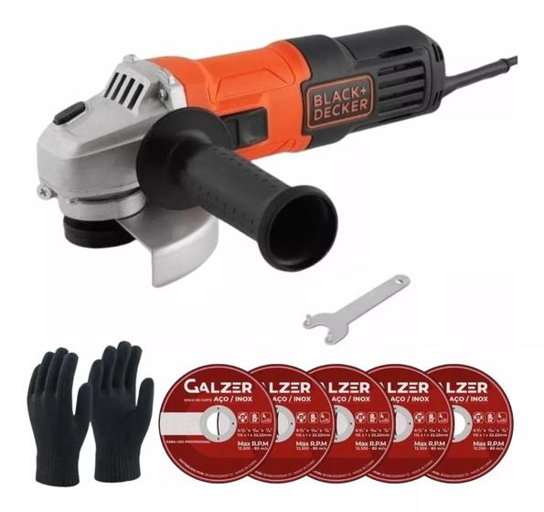 Imagem de Esmerilhadeira Lixadeira 220v Black Decker + Kit Luva e Discos