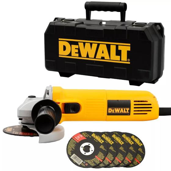 Imagem de Esmerilhadeira Lixadeira 4 1/2 700w Dewalt 5 Discos E Maleta