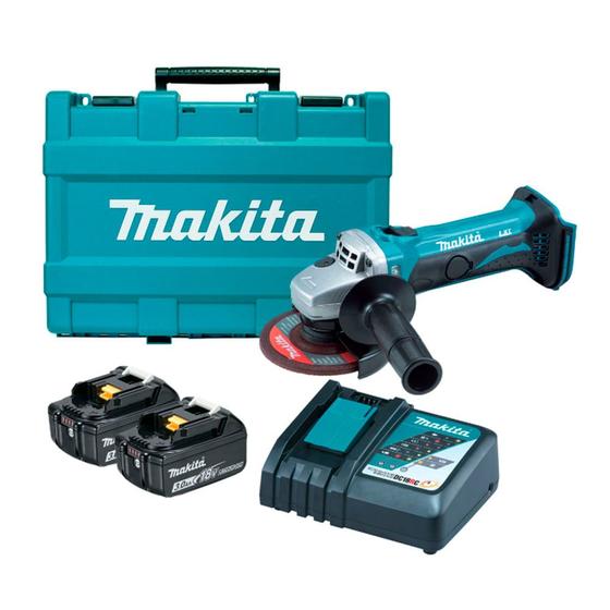 Imagem de Esmerilhadeira Lixadeira Dga452rfe 18v 3.0ah 115mm Makita Bivolt