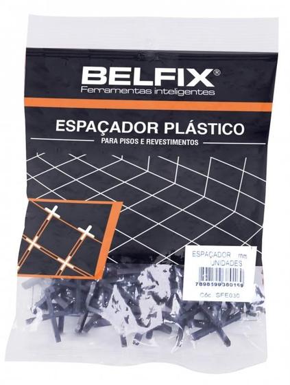 Imagem de Espaçador Plástico p/ Piso/Azulejo 1mm c/ 100 peças - Belfix