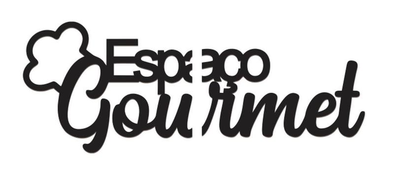 Imagem de Espaço Gourmet Gg 90X35Cm Lettering Em Madeira Mdf Preto