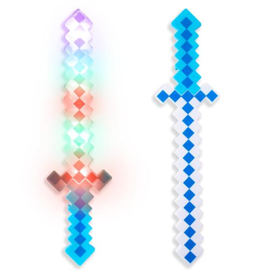 Imagem de Espada de Brinquedo LED Fun Central - 24 Pixels de 8 Bits - Pacote com 2 Unidades (Azul)