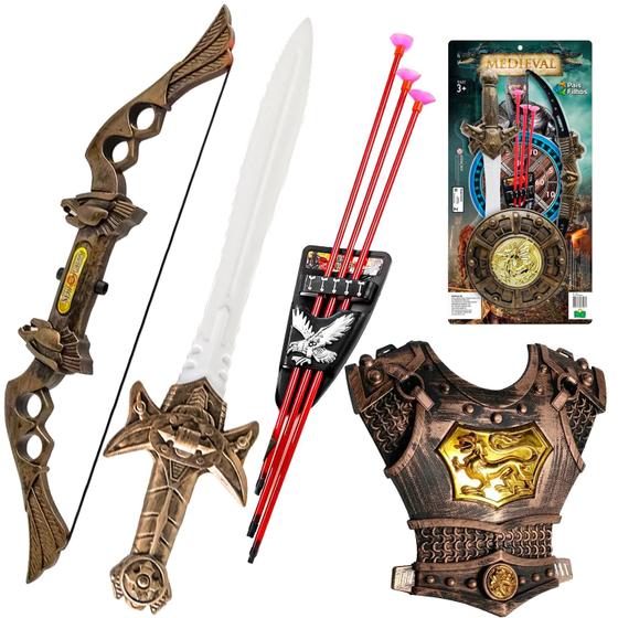 Imagem de Espada Lendária Kit Medieval Infantil Com Acessórios Arco E Flecha
