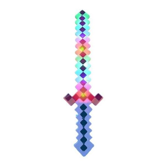 Imagem de Espada Pixel Minecraft 58Cm Diamante Som E Luz À Pilha ul