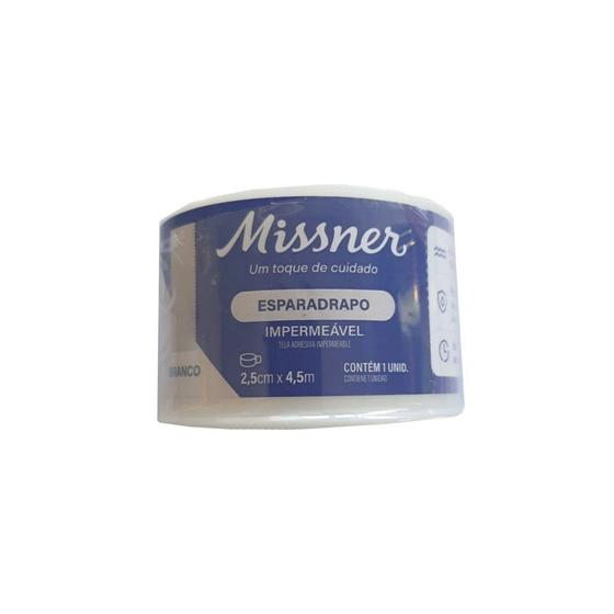 Imagem de Esparadrapo Impermeável Branco  2,5cm x 4,5m - Missner