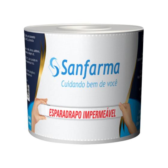 Imagem de Esparadrapo Impermeável Branco Sanfarma 50mmx4,5m 24 Unid