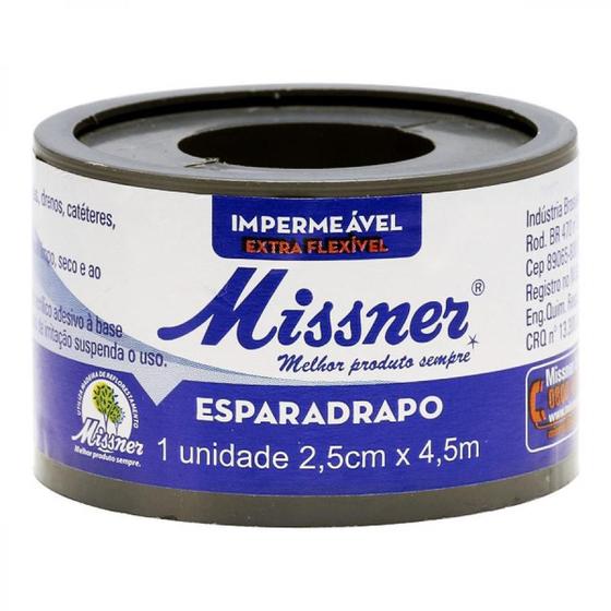 Imagem de Esparadrapo Impermeável Missner 2,5cm X 4,5m