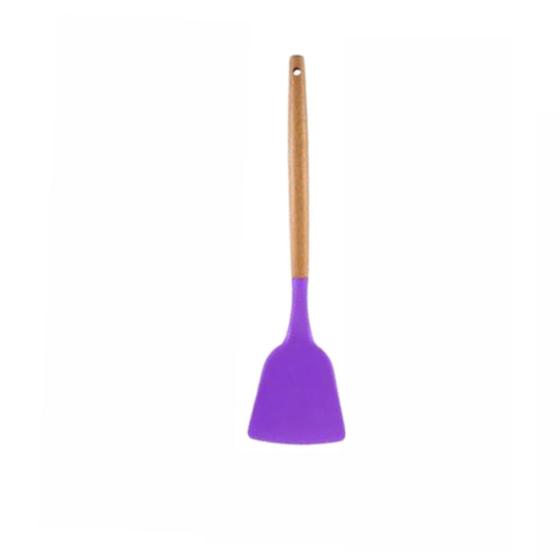 Imagem de Espátula de Silicone com Cabo de Madeira Roxo FEN7168G