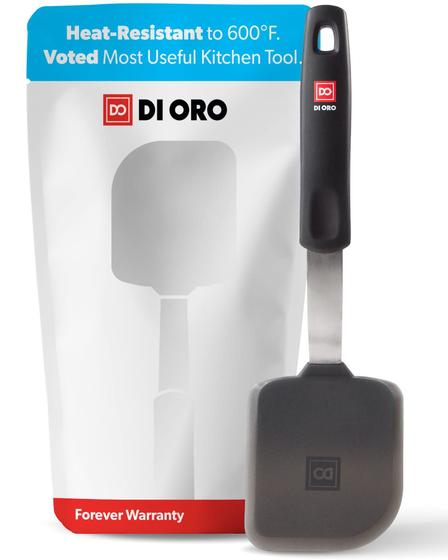 Imagem de Espátula de Silicone di Oro - Utensílio de Cozinha Antiaderente (Preta)