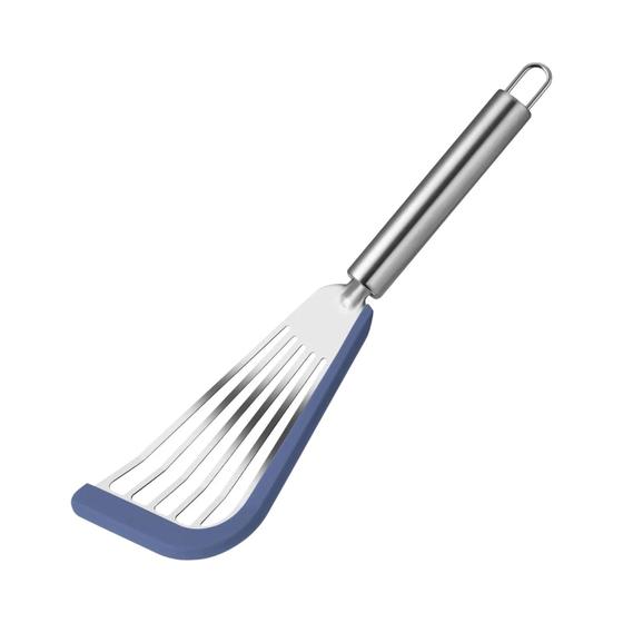 Imagem de Espátula de Silicone Resistente ao Calor com Aço Inoxidável - Virador com Fenda e Borda Macia