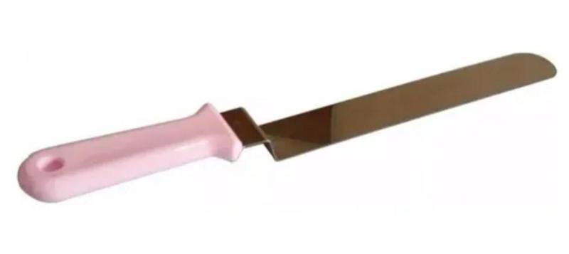Imagem de Espatula P/ Alisar Bolo Com Curva Linha Color Rosa 23m