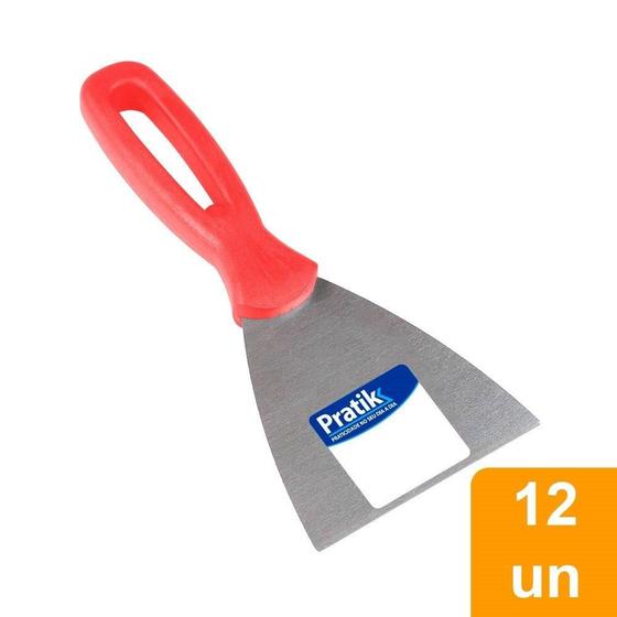 Imagem de Espátula Pratik de Aço Inox Cabo Plástico 8cm Embalagem com 12 Unidades