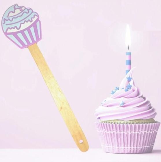 Imagem de Espátula Silicone Cupcake Cabo Bambu - Linha Confeiteiro