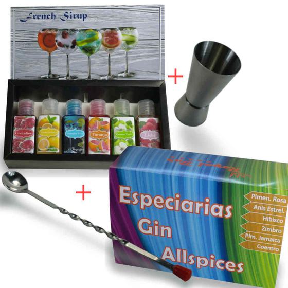 Imagem de Especiaria para Gin + Xarope + Colher bailarina + Dosador Duplo - Allspice - RoyalBar