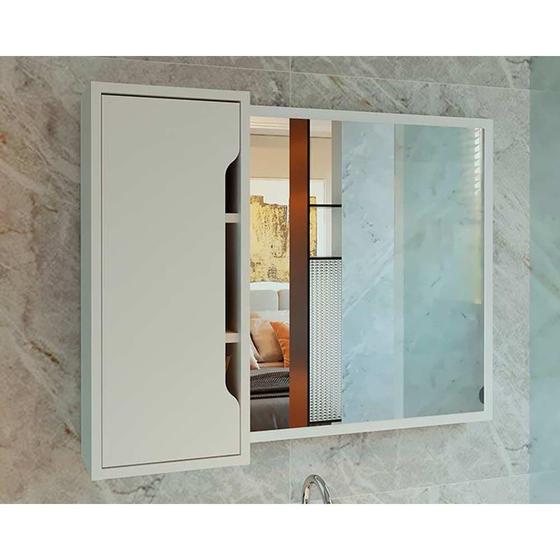 Imagem de Espelheira de Banheiro BN3645 80x60cm Branco - Tecno Mobili