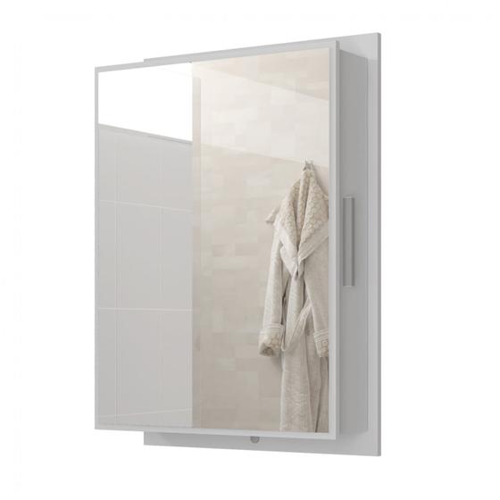 Imagem de Espelheira para Banheiro 1 Porta Lateral Deslizante Napoli Móveis Bechara Branco