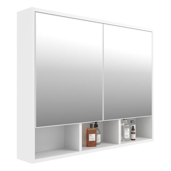 Imagem de Espelheira para Banheiro 2 Portas 80cm Multimóveis CR10076 Branca