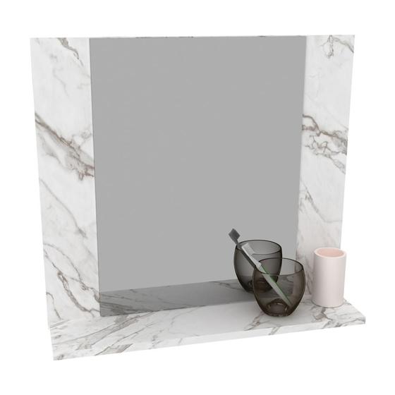 Imagem de Espelheira para Banheiro 60cm Multimóveis CR10090 Mármore Branco