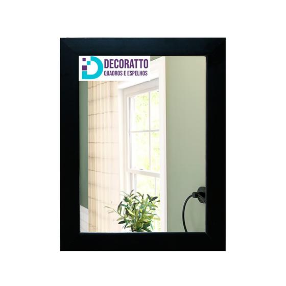 Imagem de Espelho 15x21 Moldura Preta para casa, decoração, sala, banheiro.