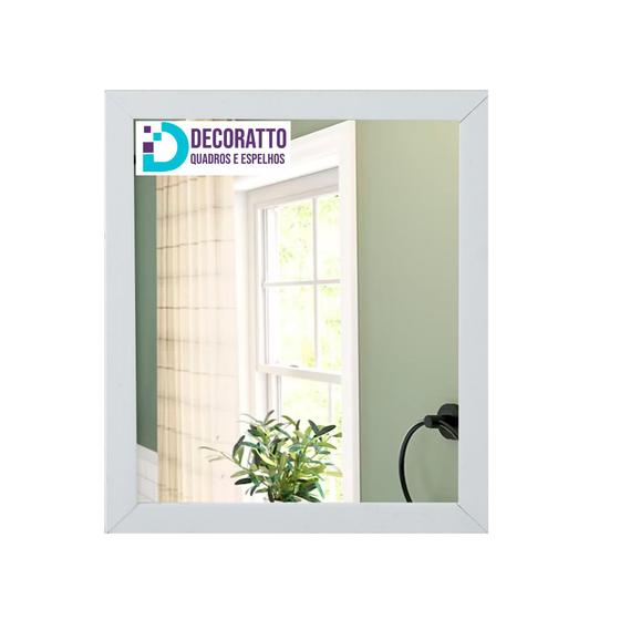 Imagem de Espelho 20x25 Moldura branca para casa, decoração, sala, banheiro