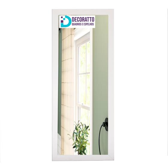 Imagem de Espelho 30x70 Moldura Branca Para decoração, corredor, Quarto e Sala.