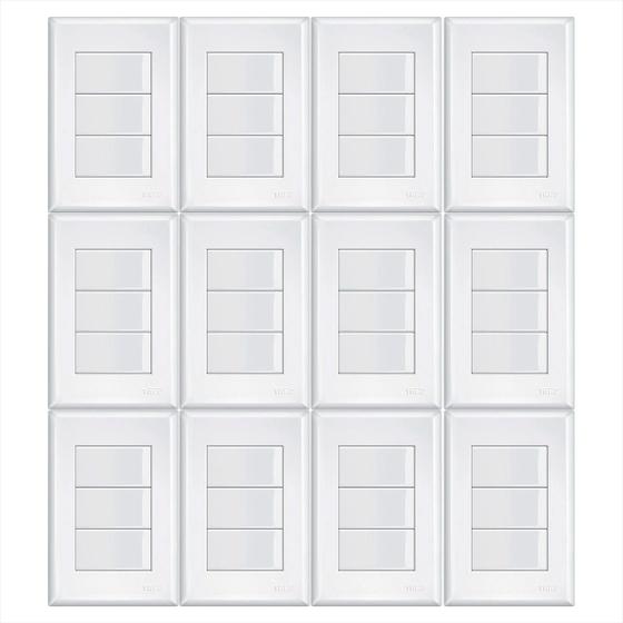 Imagem de Espelho 4x2 C/ 3 Interruptores 16a Linha Evidence Kit 12