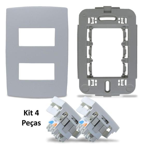 Espelho 4x2 com 2 Saídas + Keystone Rj45 Cat5e Ortronics Ortronics