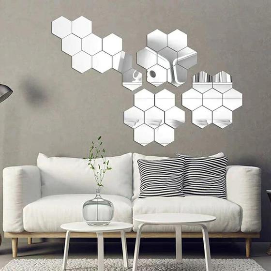 Espelho Adesivo Decorativo Flexível 21X18 Cm Kit 9 Peças He - Amg ...