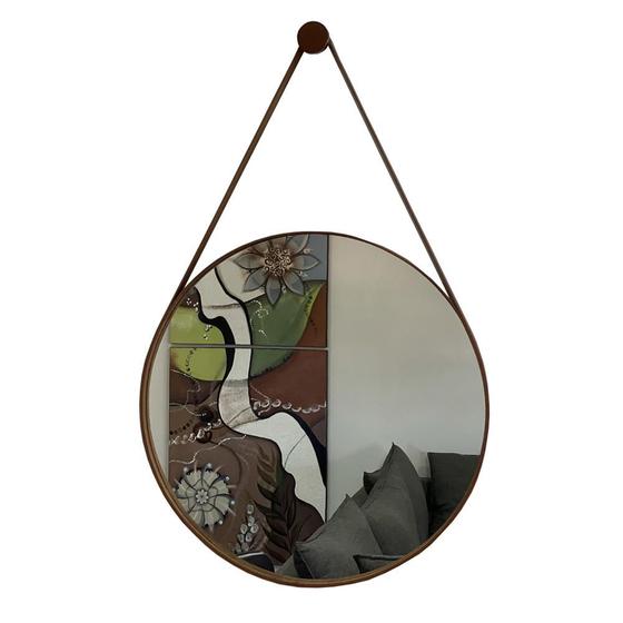 Espelho Adnet Redondo Decorativo Com Alça 40cm Completo Menor preço em Espelho Adnet Redondo Decorativo Com Alça 40cm Completo