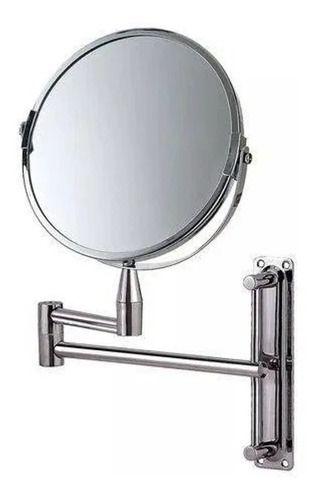 Imagem de Espelho Aumento Dupla Face Articulado Aço Inox Mor